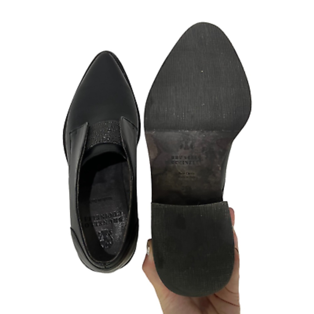 Brunello Cucinelli Black Monili Band Beaded Loafers size 36.5/6.5 - Picture 6 of 6